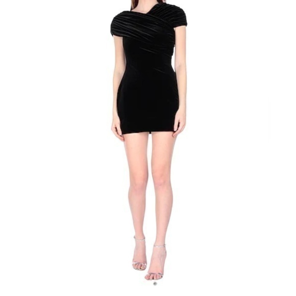 Christopher Kane Stretch Velvet black mini dress new NWT